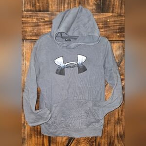 Under Armour Youth Boys Gray Hoodie Forest Logo Pullover Size YLG